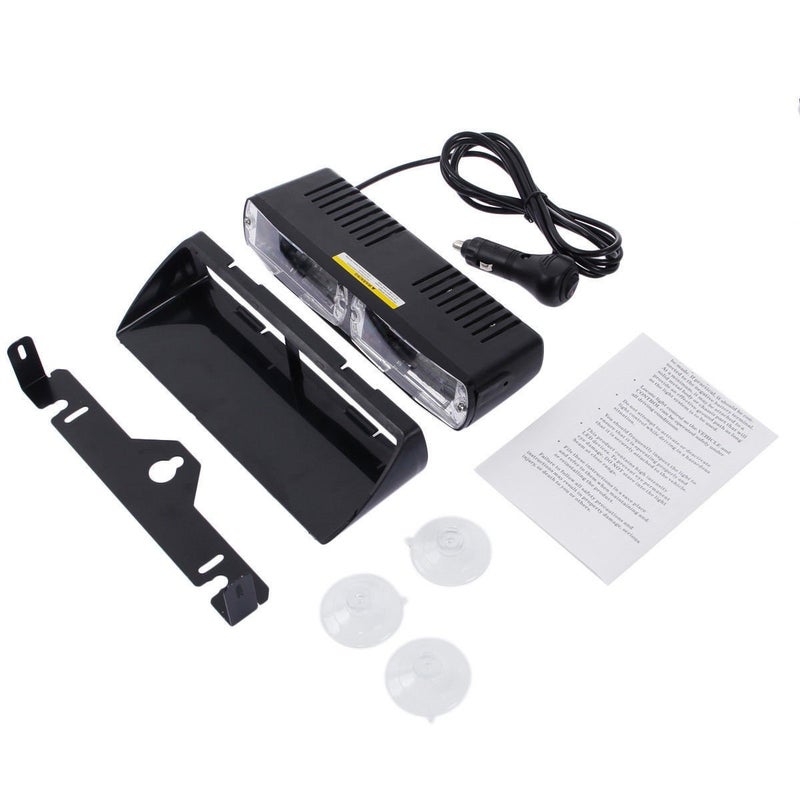 XTAUTO LED Emergency Waning Light 16 LED High Intensity Windshield Hazard Warning Flashing Strobe Law Enforcement Interior Roof Dash Windshield Safety Lamps with Suction Cups for Car Truck Red White - Image 4